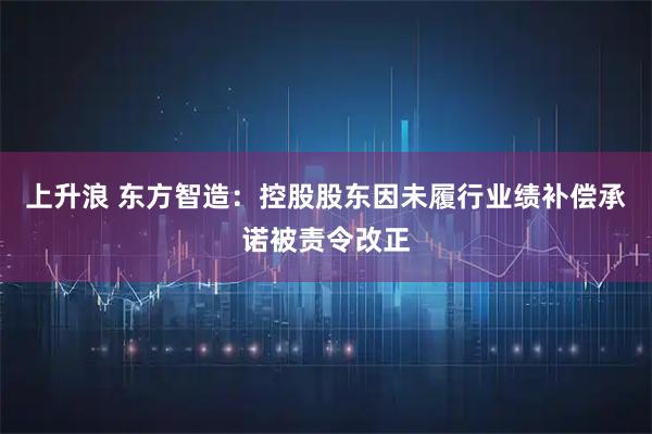 上升浪 东方智造:控股股东因未履行业绩补偿承诺被责令改正