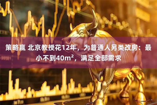 策略赢 北京教授花12年，为普通人另类改房：最小不到40m²，满足全部需求